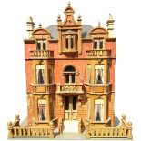 A rare and large Moritz Gottschalk model 2248 Blue roof Dolls House with original contents, German c
