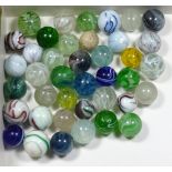 Forty Victorian glass Marbles,