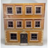 A good English painted wooden dolls house, mid 19th century,