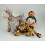 Three Steiff soft toys including Snobby the Poodle, 1950s,