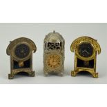 Three miniature clocks for dolls house, German circa 1890,