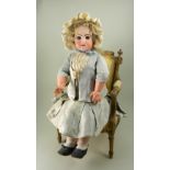 Large Tete Jumeau bisque head Bebe, French circa 1890,