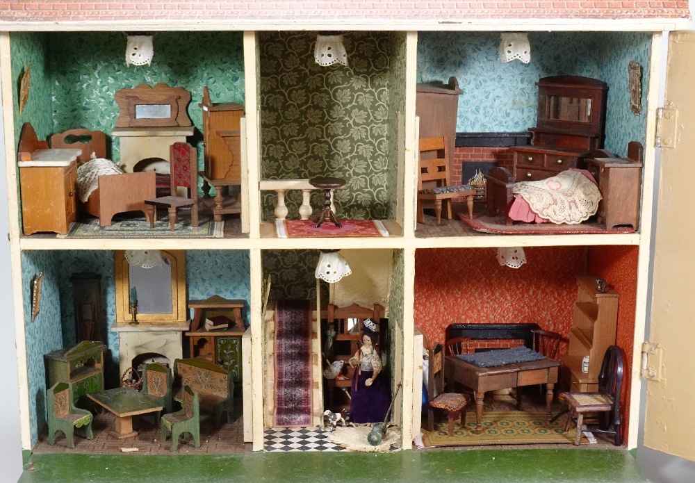 A Lines Bro wooden two storey dolls house, English circa 1910, - Image 2 of 2