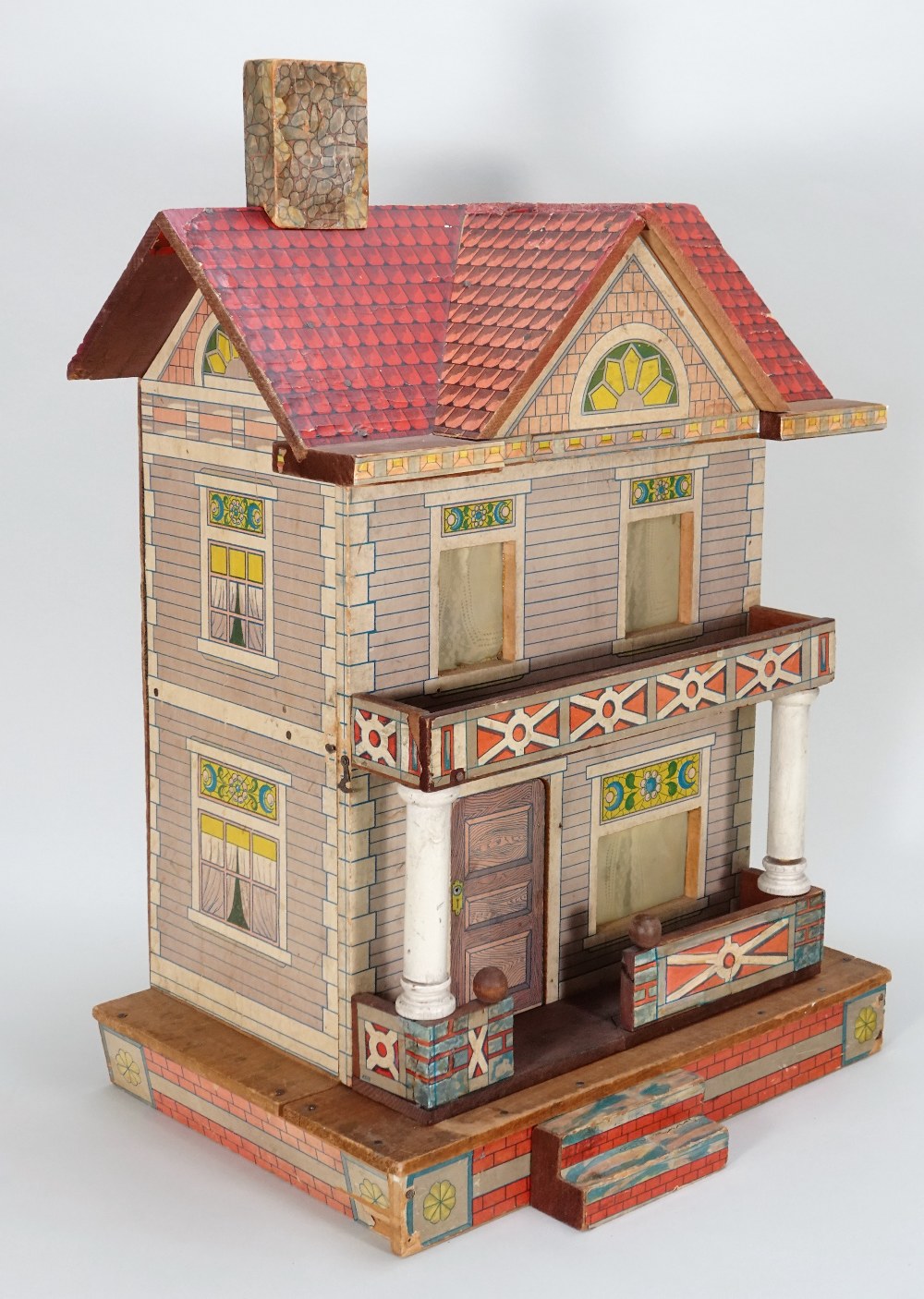 A charming R.Bliss wooden and paper lithographed Dolls House, circa 1911, - Image 2 of 3