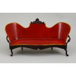 A Rock & Graner tin-plate Balloon-back settee, German 1870s,