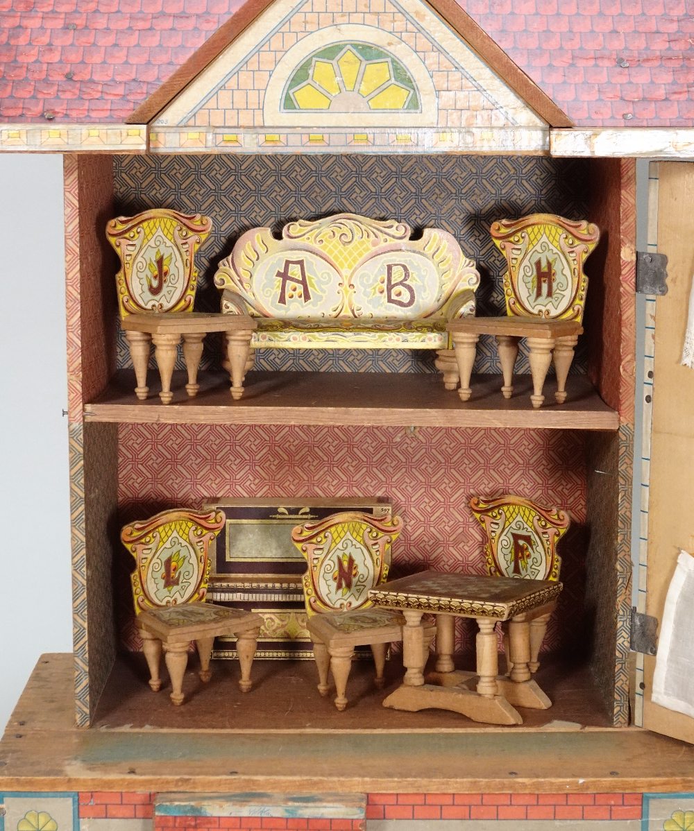 A charming R.Bliss wooden and paper lithographed Dolls House, circa 1911, - Image 3 of 3