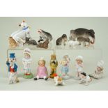 Collection of miniature all-bisque animals and figurines, German 1910s/20s,