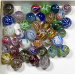 Forty Victorian glass Marbles,