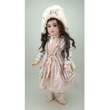 Tete Jumeau bisque head Bebe doll, French circa 1900,