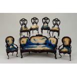 A rare set of Rock & Graner parlour furniture, German 1870s,