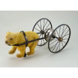 Bing golden mohair Trippel-Trappel pull along Bear toy, German circa 1908,