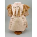 Beautiful pink silk dress for Jumeau Bebe, French circa 1890,