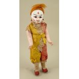 Extremely rare all original Steiner series B clown bisque head doll, French, circa 1890,