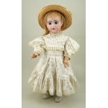 Tete Jumeau bisque head Bebe doll, French circa 1900,