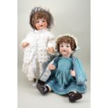 Pair of A.M/Koppelsdorf bisque head baby dolls, 1920s,