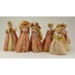 Six all original bisque shoulder head dolls, German 1920s,