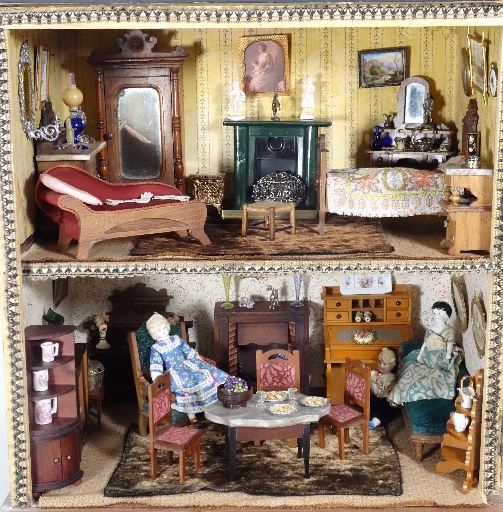 A Christian Hacker two storey dolls house and contents model 357, German circa 1900, - Image 2 of 6