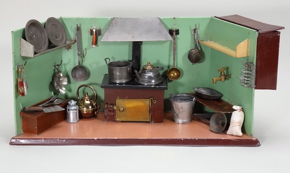 Rare tinplate Rock and Graner Kitchen room set, German circa 1880,