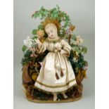 Religious scene with wax baby Jesus, southern European, 19th century,