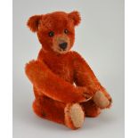 A rare early red mohair Teddy bear, German circa 1910,