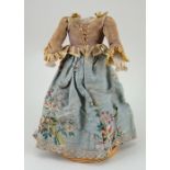 Rare early 18th century English wooden doll dress,