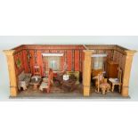 A good miniature dolls room set, German circa 1890,