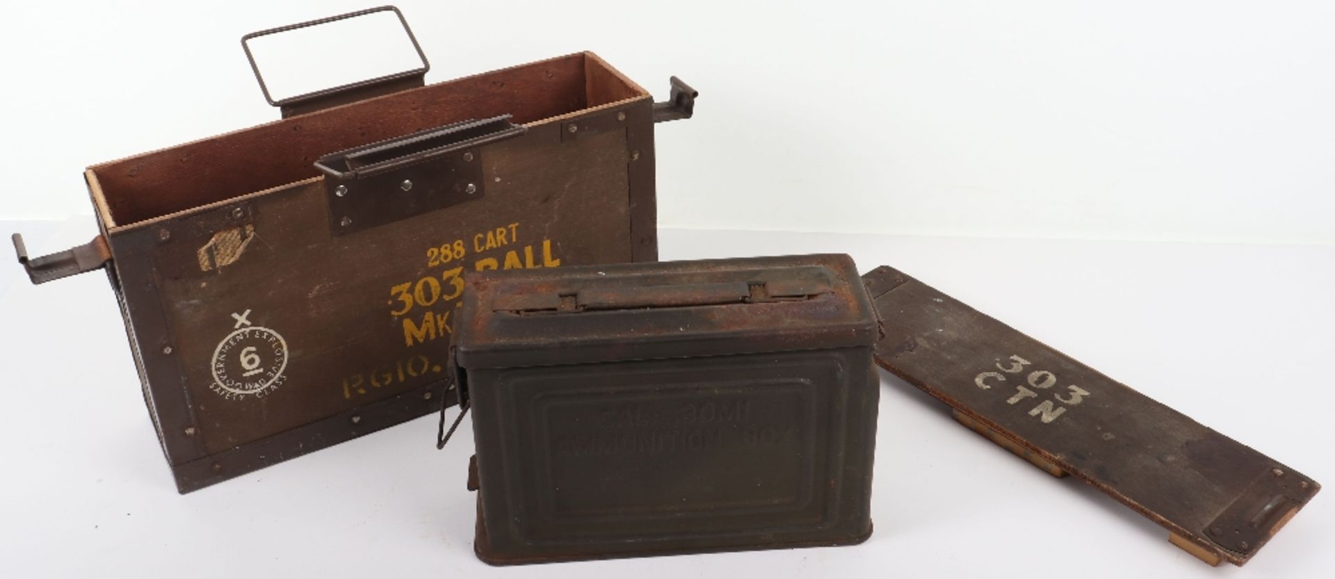 WW2 US 30 Cal Metal Ammunition Box - Bild 11 aus 16