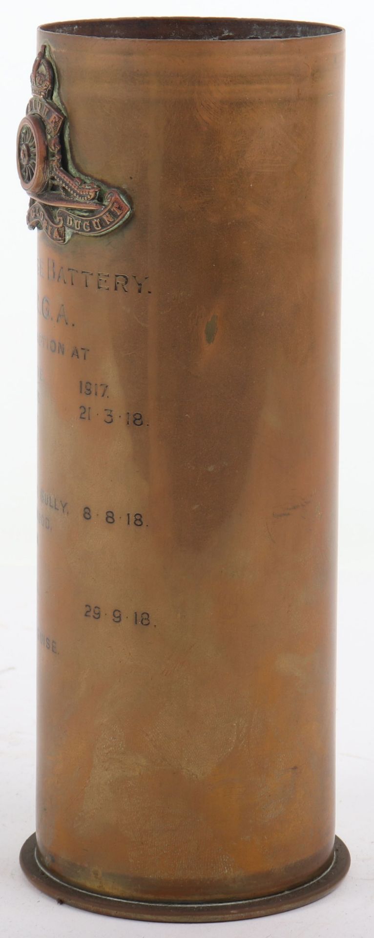 WW1 R.G.A. Trench Art Shell - Bild 2 aus 11