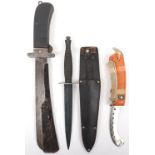Aircrew Folding Machete, Dingy Survival Knife and Commando Knife