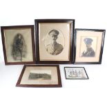 WW1 Framed Photograph of Manchester Regiment Officer and other Pictures