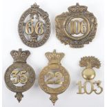 5x British Pre-Territorial Glengarry Badges