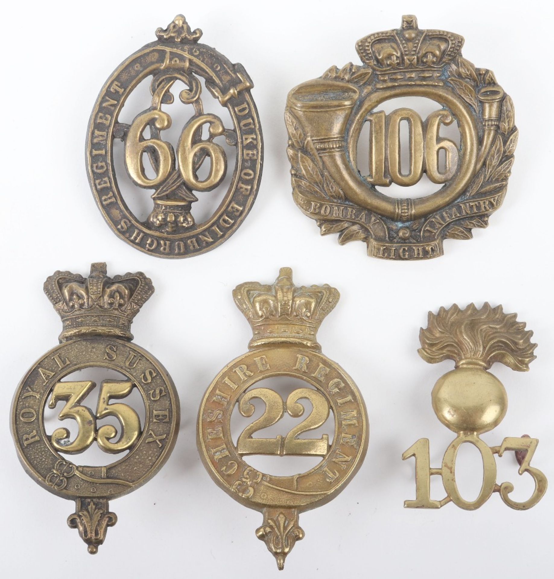 5x British Pre-Territorial Glengarry Badges