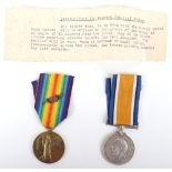 WW1 British Medal Pair Royal Artillery