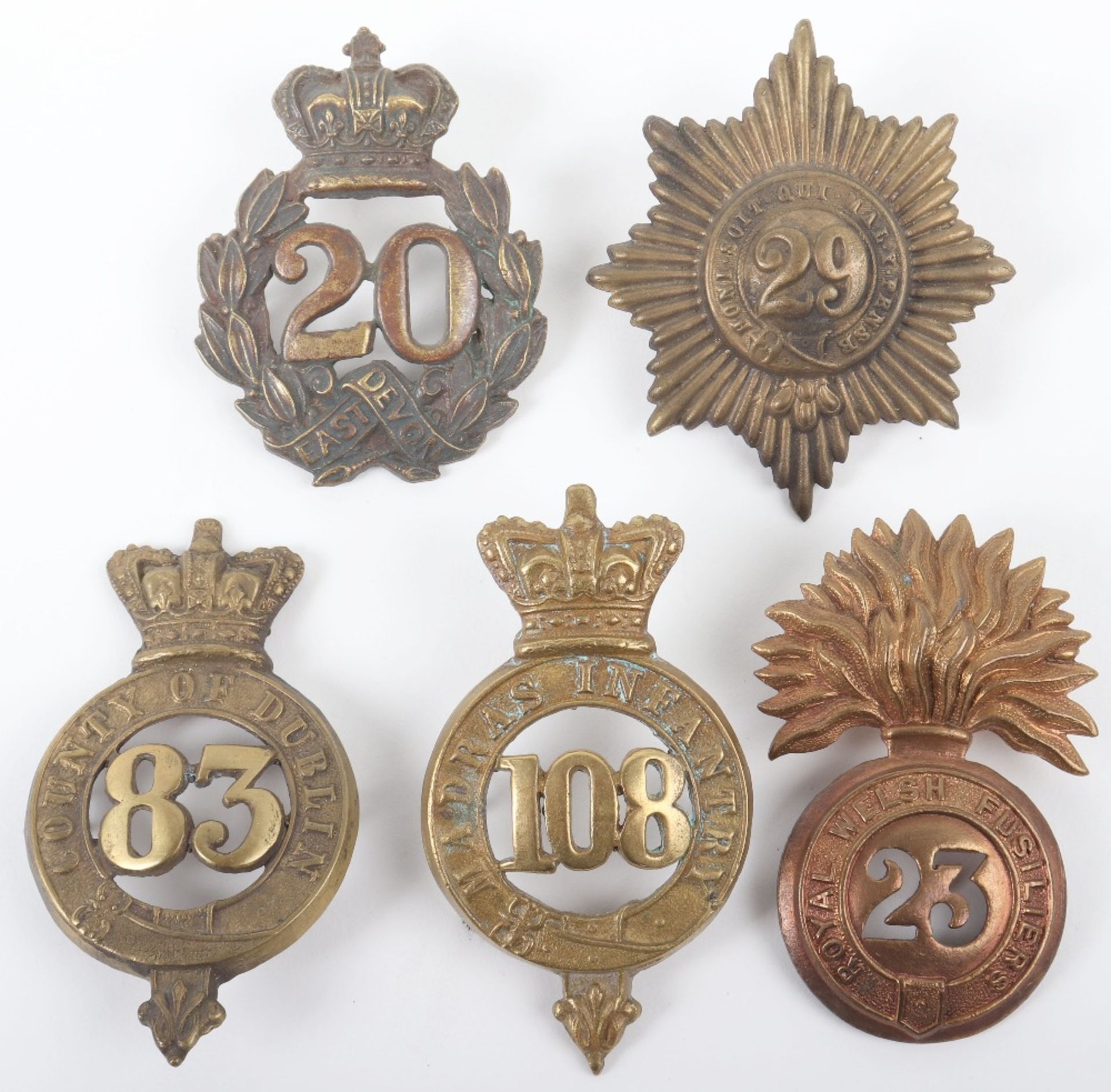 5x British Pre Territorial Glengarry Badges