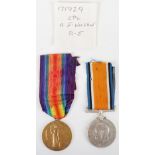 WW1 British Medal Pair Royal Engineers Motorcyclist London Depot, Wounded in the Head October 7th 19