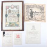 WW1 Illuminated Scroll for WW1 Service with the Council of St John V.A.D Hospital Southport