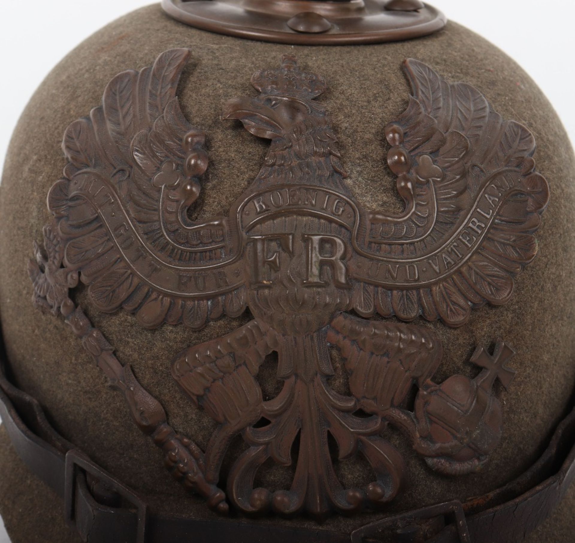 Scarce Variation WW1 German Prussian Ersatz Pickelhaube - Bild 2 aus 11