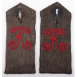 Very Rare Pair of WW1 German Kraftfahr-Battalion (Motor Transport) Tank Suit Shoulder Straps