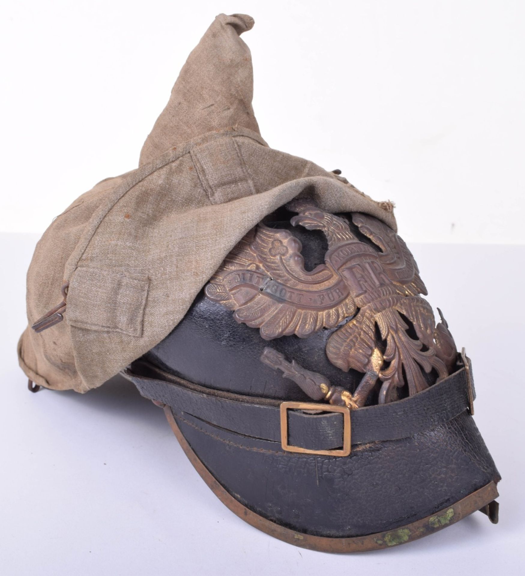 WW1 German Prussian Battlefield Pick-Up Other Ranks / NCO’s Pickelhaube Helmet with Original Numbere - Image 8 of 25