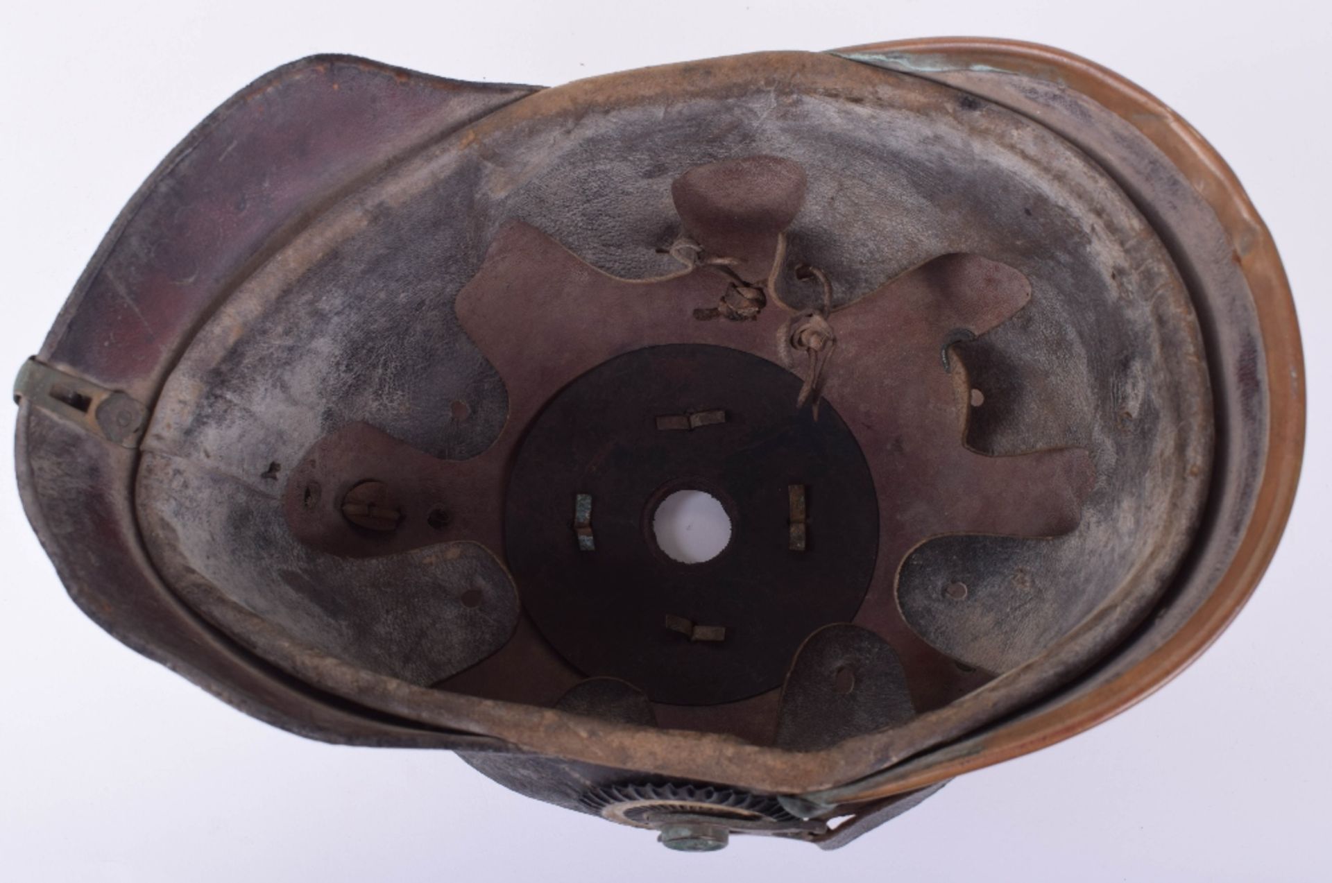 Battlefield Pick-Up Prussian Enlisted Mans Pickelhaube with an Original Numbered Field Cover - Image 19 of 30