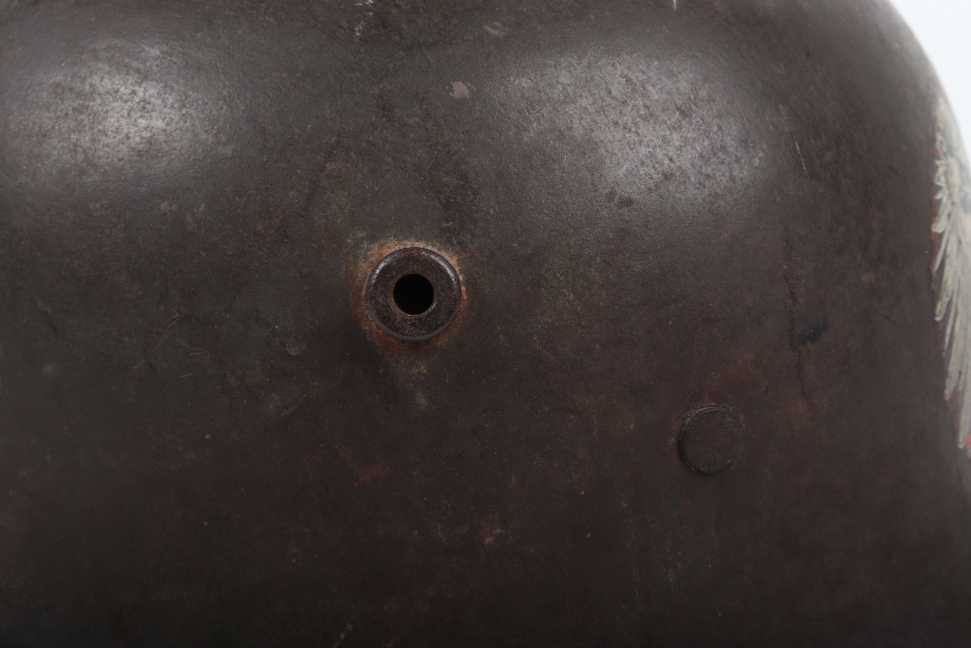 WW1 German M-17 Steel Combat Helmet with Deutsches Kaiserreich Decal Possibly Linked to Imperial Ter - Bild 8 aus 10