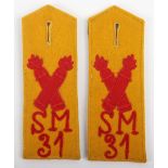 Matched Pair of German WW1 Schallmessung-Kompanie 31 (Artillery Sound Measuring) Shoulder Straps