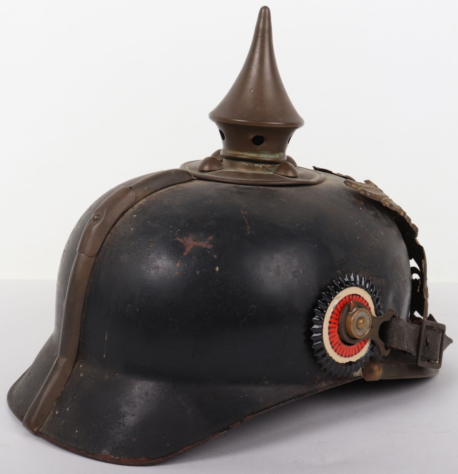 Scarce Imperial German Baden Eratz Steel Pickelhaube - Bild 5 aus 12