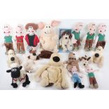 Quantity of Wallace and Gromit related plush toys