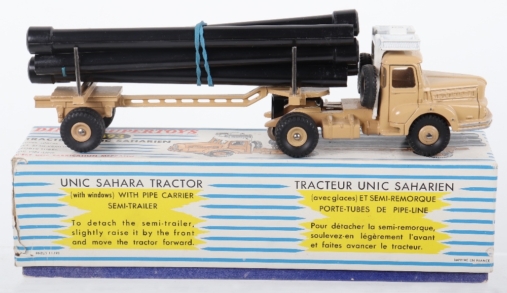 French Dinky Toys 893 Unic Sahara Tractor with Pipe carrier semi trailer - Image 2 of 2