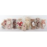 Nine Steiff Collectors Bears