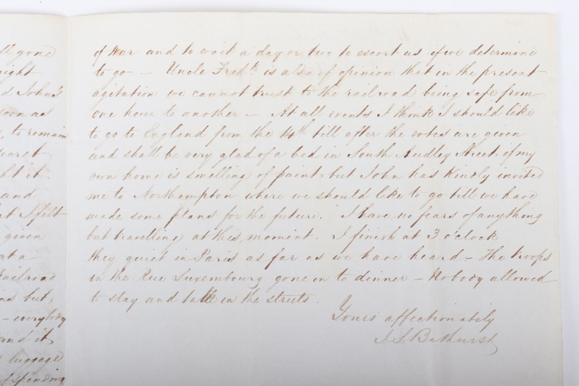 Historic Letter Describing in English, Paris in Short Lived Revolt in 1851 - Image 17 of 18