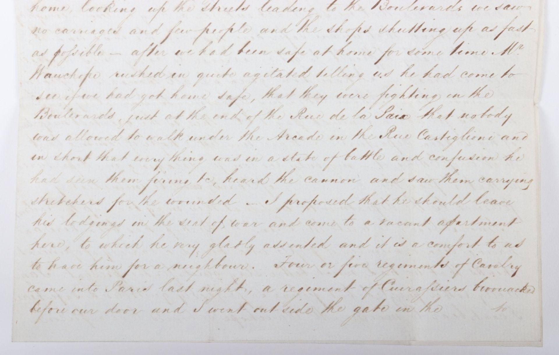 Historic Letter Describing in English, Paris in Short Lived Revolt in 1851 - Image 11 of 18