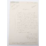 Autograph Letter Signed by Jacques Alexandre Lauriston, Marshall of France 1768- 1828