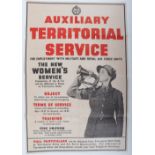 Original World War Two Poster "Auxiliary Territorial Service "The new Women's Service"